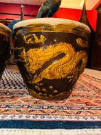 Set van twee grote vintage Chinese cachepotten bloempotten, Ophalen