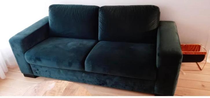 Groene bank - gebruikt maar goed - afhalen in Goes, Huis en Inrichting, Banken | Bankstellen, Gebruikt, Rechte bank, Tweepersoons