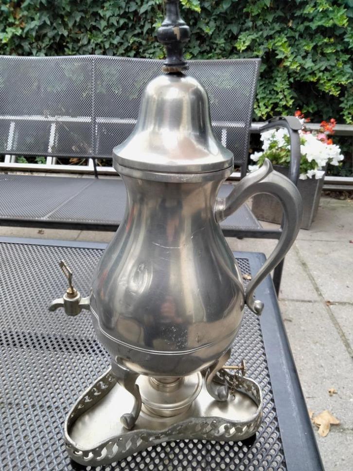 Tinnen kan +brander + plateau. Gemerkt Rembrandt+zuiver tin, Antiek en Kunst, Antiek | Tin, Ophalen