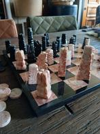 Marmeren schaakspel en damstenen, Hobby en Vrije tijd, Gezelschapsspellen | Bordspellen, Ophalen of Verzenden