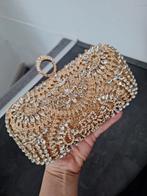 Prachtige Gouden Avondtasje met Diamanten, Sieraden, Tassen en Uiterlijk, Tassen | Damestassen, Ophalen of Verzenden, Zo goed als nieuw