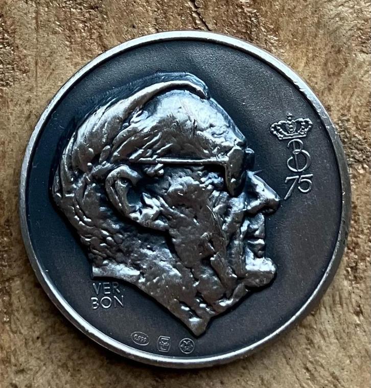 Zilveren Penning Bernhard 75 jaar (1986), Postzegels en Munten, Penningen en Medailles, Zilver, Nederland, Ophalen