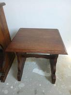 Eiken vintage bijzettafeltje., Ophalen, Minder dan 55 cm, Gebruikt, Rond