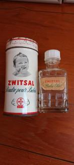 Vintage Zwitsal poederbus en olieflesje, Gebruikt, Ophalen of Verzenden