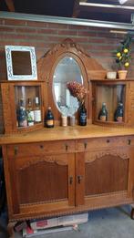 Antieke houten kast met spiegel, Antiek en Kunst, Antiek | Meubels | Kasten, Ophalen