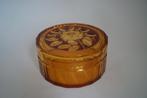 geslepen amber glazen of kristallen snuisterij doos/ bonbon., Antiek en Kunst, Ophalen of Verzenden