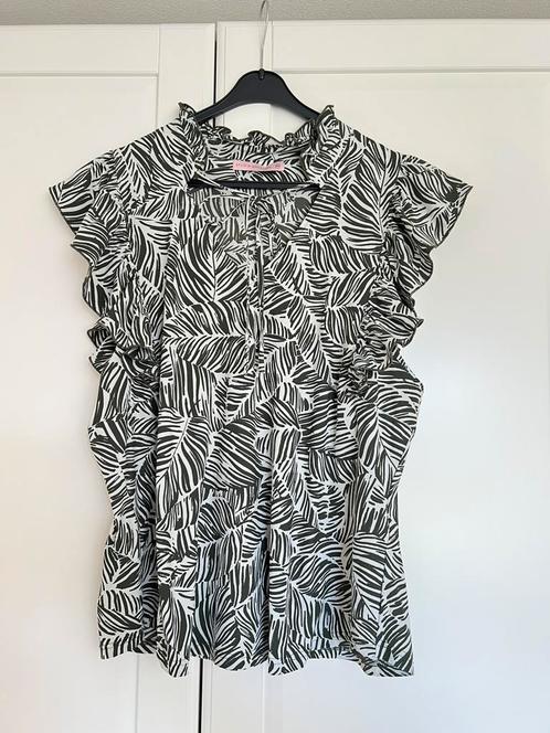 Studio anneloes leaf blouse XXL army green travelstof, Kleding | Dames, Blouses en Tunieken, Zo goed als nieuw, Maat 46/48 (XL) of groter