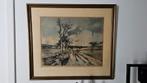Oud schilderij ,,man met twee werkpaarden", Ophalen of Verzenden