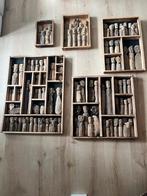 Wanddecoratie teakhouten vintage letterbakken nieuw, Ophalen of Verzenden, Nieuw