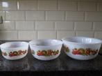 3 retro nestschalen Jena glas schott mainz, Ophalen of Verzenden, Zo goed als nieuw