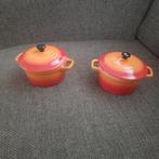 2 keramische gevlamd  cocotte pannetjes, Huis en Inrichting, Keuken | Potten en Pannen, Ophalen of Verzenden, Nieuw