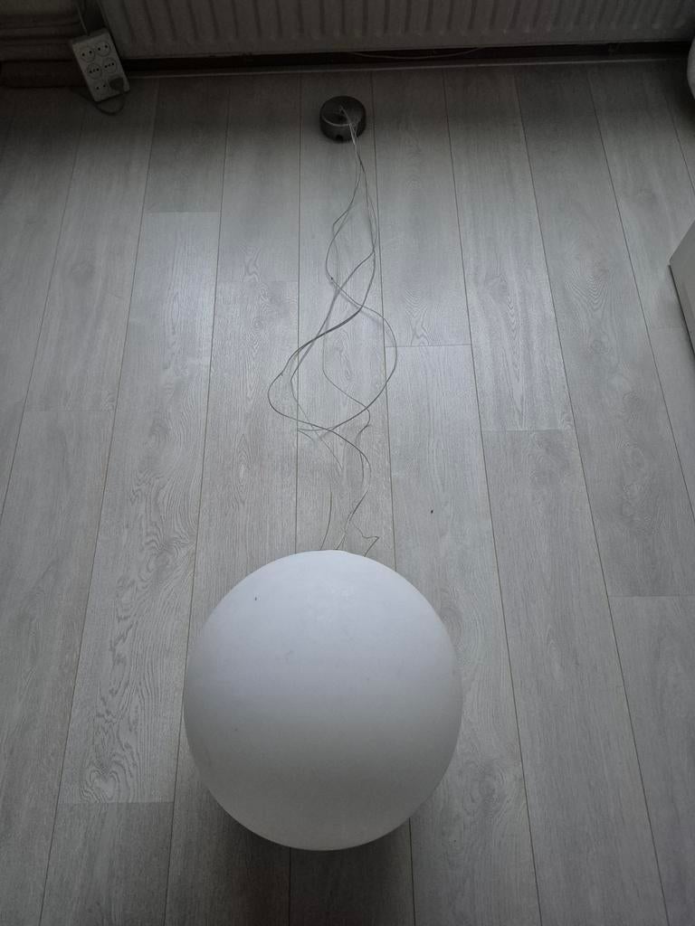 Mooie ronde hanglamp - 40 cm diameter, Huis en Inrichting, Lampen | Hanglampen, Ophalen, Zo goed als nieuw, Glas, 75 cm of meer