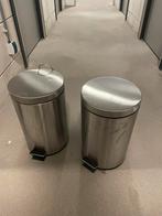 2 stuks Ikea STRAPATS Metalen afvalbak Stainless steel 5 l, Met pedaal, Rvs, Gebruikt, Minder dan 10 liter