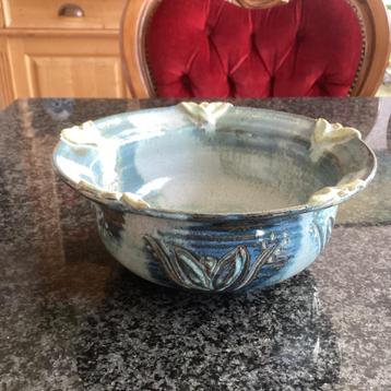 Schaal, keramiek, handgemaakt, blauw, grijs, vintage beschikbaar voor biedingen