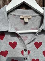 Burberry Brit dames hartjes polo S origineel zgan, Kleding | Dames, Ophalen, Zo goed als nieuw, Maat 38/40 (M), Grijs