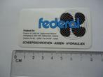 sticker oud FEDERAL BV Zaltbommel scheepsschroeven assen, Verzenden, Zo goed als nieuw, Bedrijf of Vereniging