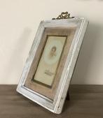 Antiek Frans strik lijstje met originele portretfoto ca 1880, Ophalen of Verzenden