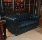 Flaming Blue Chesterfield 3-zits Bank Buttonseat