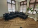 Hoekbank Montel Leer zwart, Huis en Inrichting, Banken | Bankstellen, Ophalen, 250 tot 300 cm, Luxe Design, Hoekbank