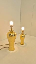 Grote zware messing tafellampen, Hollywood Regency klassiek vintage, Gebruikt, 50 tot 75 cm, Ophalen of Verzenden