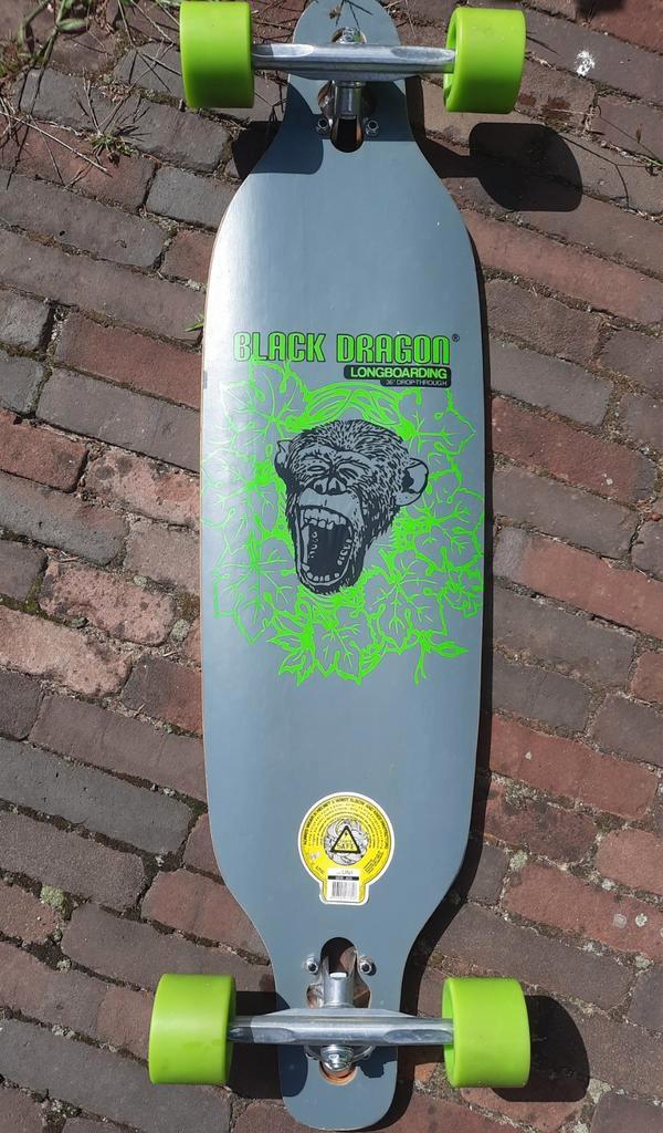 Black dragon longboard 36" black green, Sport en Fitness, Skateboarden, Zo goed als nieuw, Longboard, Ophalen
