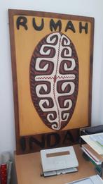 Teakhouten wanddecoratie uit Indonesië voor binnen of buiten, Ophalen, Zo goed als nieuw