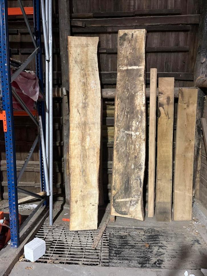 Gedroogd Kastanje Hout - 6cm dik, 40cm breed, 280cm lang, Doe-het-zelf en Verbouw, Hout en Planken, Gebruikt, Plank, Overige houtsoorten