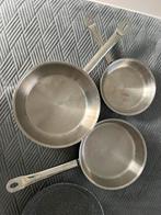 Diverse  koekenpannen rvs, emaille en gietijzer, Ophalen, Gebruikt, Rvs, Koekenpan of Braadpan