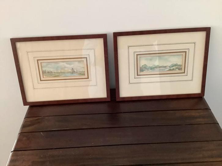 Twee aquarellen Margreet Meyjes, Antiek en Kunst, Kunst | Overige Kunst, Ophalen