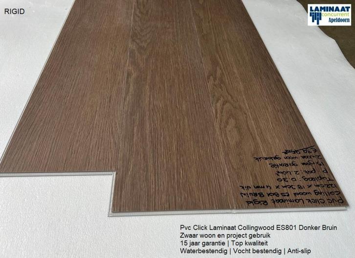 Pvc Click Laminaat Donker Bruin Collingwood Oak €21,95m2, Huis en Inrichting, Stoffering | Vloerbedekking, Nieuw, Laminaat, Bruin