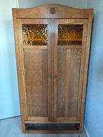 Antieke Vintage houten kast met glas in de deur, Ophalen