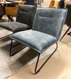 Nieuwe fauteuil in Blauw of Groen velvet velours met metalen, Huis en Inrichting, Stoelen, Nieuw, Blauw, Stof, Ophalen of Verzenden