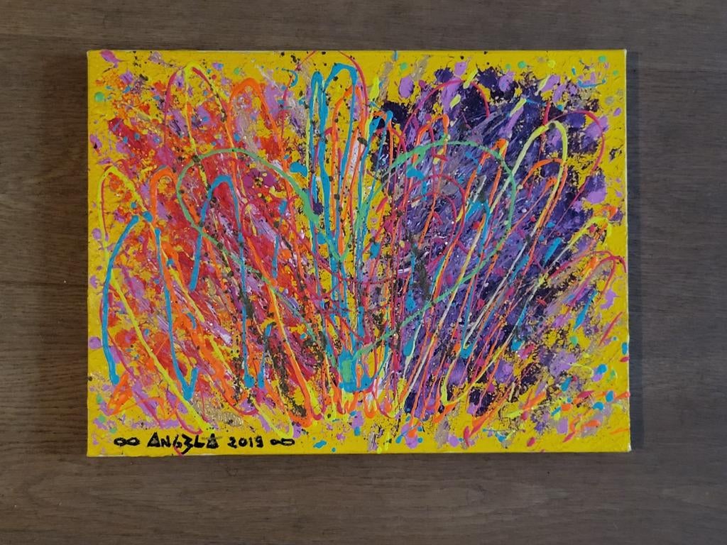 Uniek schilderij van Angela Mierzwa - Cosmic Joy, Ophalen of Verzenden