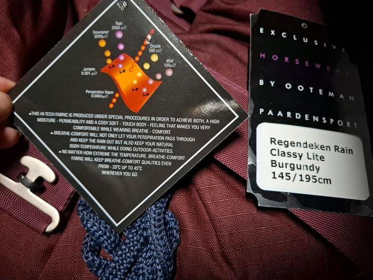 Vantaggio regendeken 0g maat 195, Dieren en Toebehoren, Paarden en Pony's | Dekens en Dekjes, Zo goed als nieuw, Ophalen of Verzenden