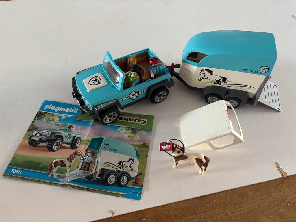 Playmobil Jeep met Aanhanger - Compleet, Zonder Doos, Ophalen of Verzenden, Zo goed als nieuw, 3DS