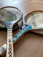 Twee vintage houten tennisrackets adidas en rucanor, Sport en Fitness, Tennis, Adidas, Racket, Gebruikt, Ophalen