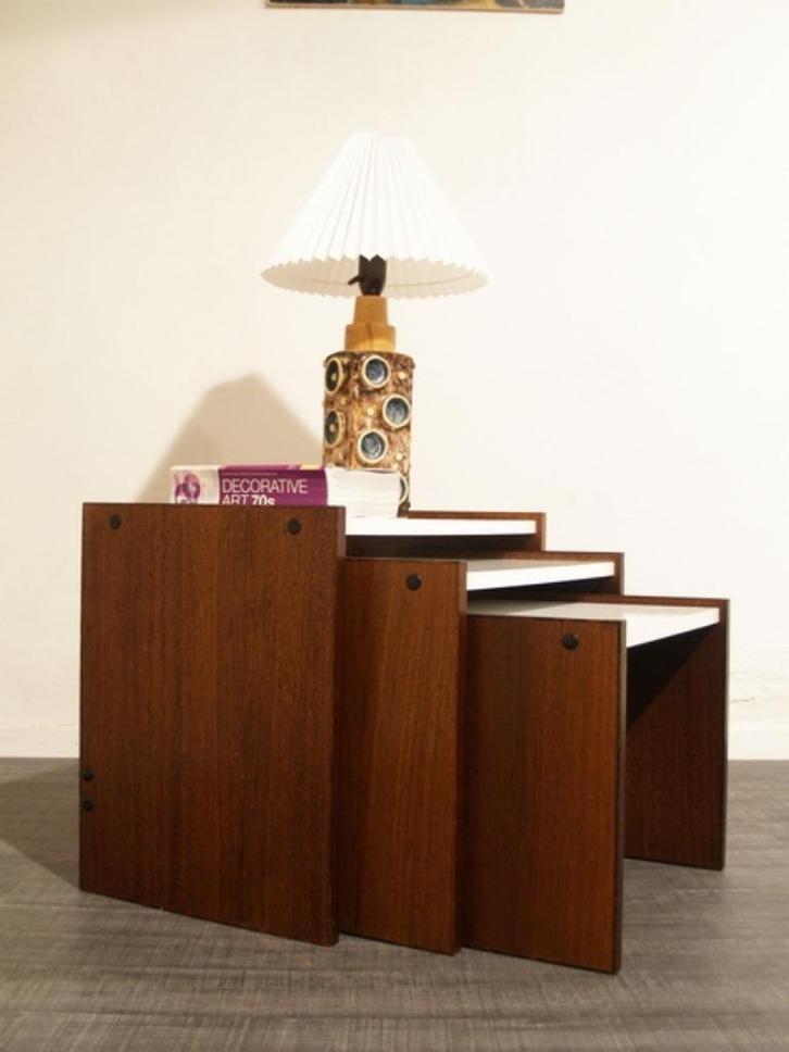 Pastoe jaren 60 bijzettafeltjes Cees Braakman vintage design, Antiek en Kunst, Kunst | Designobjecten, Ophalen