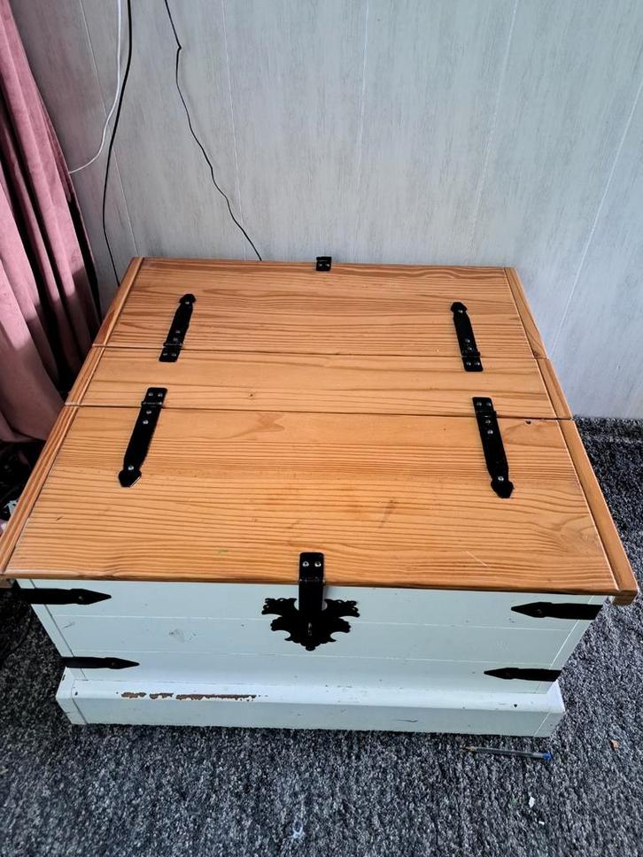 Houten Kist / Salontafel - 80x80, Huis en Inrichting, Tafels | Salontafels, Gebruikt, Minder dan 50 cm, 50 tot 100 cm, 50 tot 100 cm
