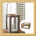 Rivièra maison rustic rattan / glass lantern & kist, Huis en Inrichting, Ophalen of Verzenden