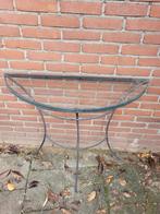 Glazen tafel met ijzeren onderstel, Gebruikt, Glas, 75 cm of meer, Ophalen