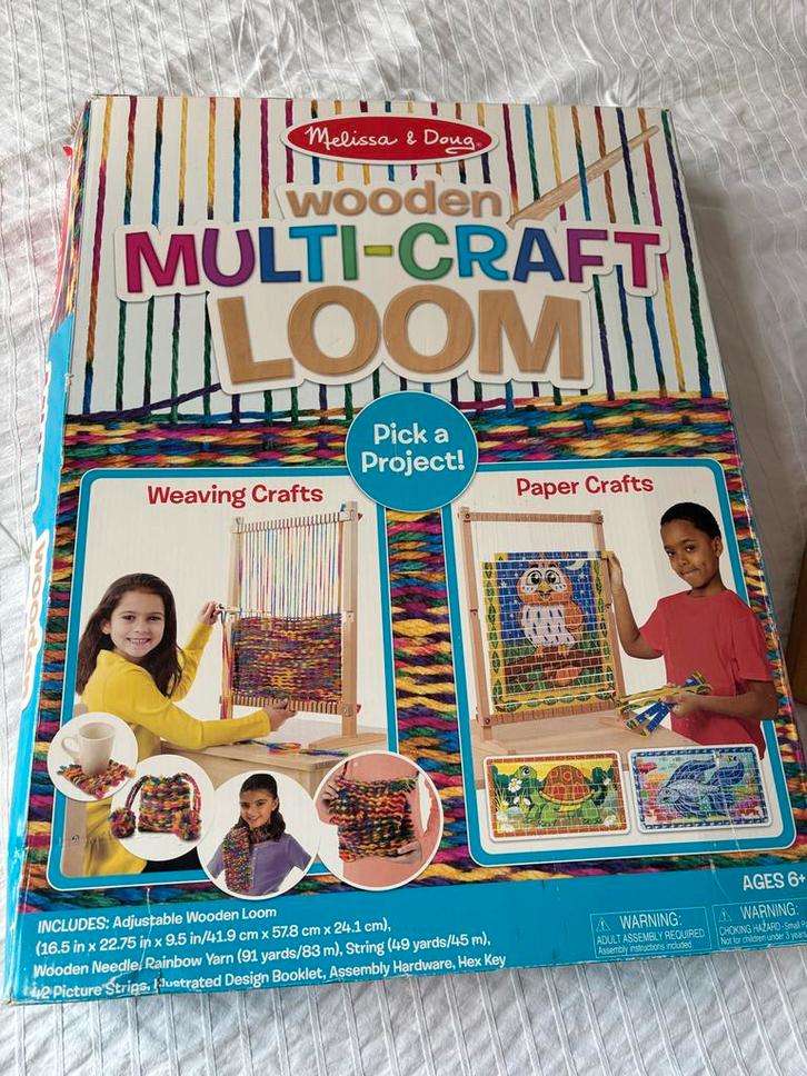Melissa & Doug Houten Multi-Craft Weefgetouw, Kinderen en Baby's, Speelgoed | Educatief en Creatief, Zo goed als nieuw, Knutselen
