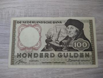 Mooi biljet 100 gulden Erasmus, 1953 beschikbaar voor biedingen