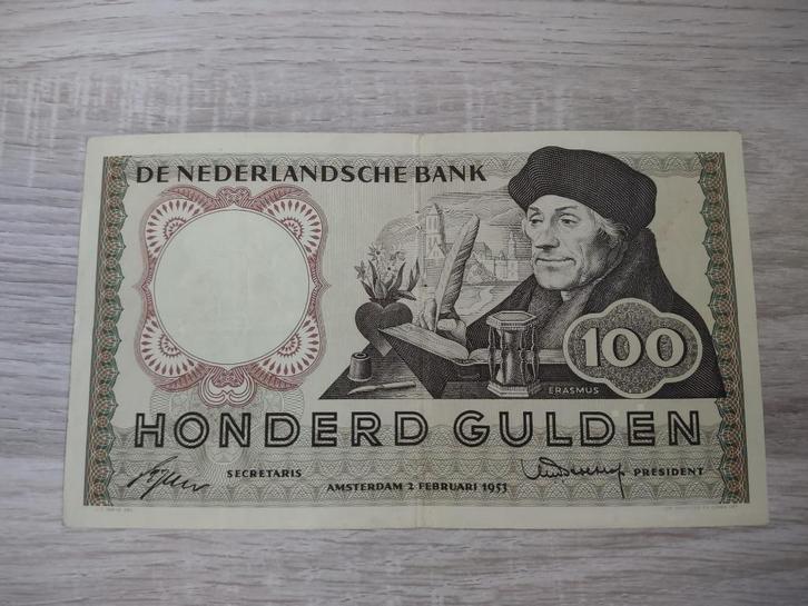 Mooi biljet 100 gulden Erasmus, 1953, Postzegels en Munten, Bankbiljetten | Nederland, 100 gulden, Ophalen of Verzenden