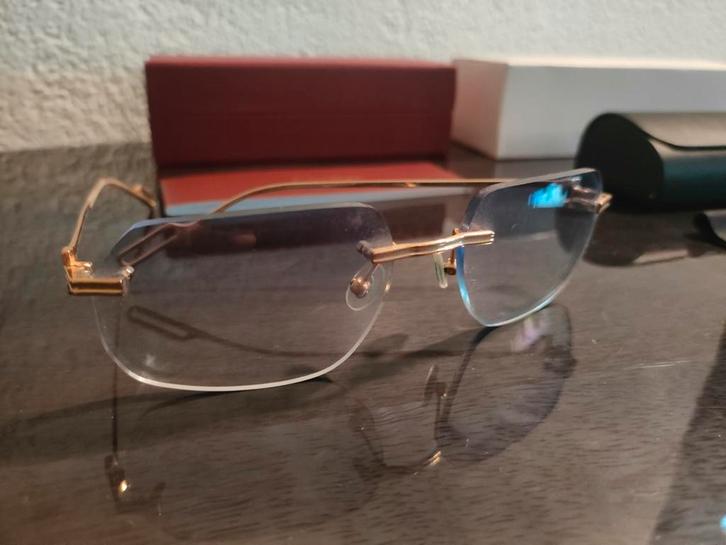 Cartier Zonnebril - Blauw, Sieraden, Tassen en Uiterlijk, Zonnebrillen en Brillen | Heren, Zo goed als nieuw, Zonnebril, Overige merken