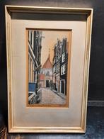 Schilderijtje Bagijnensteeg Amsterdam, Antiek en Kunst, Ophalen of Verzenden
