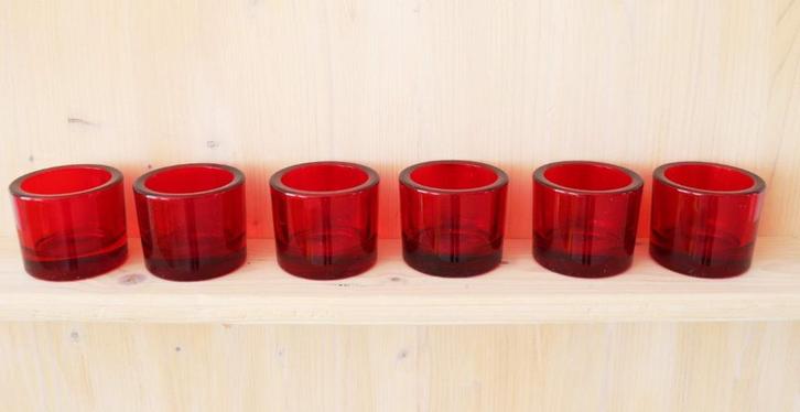 3 setjes sfeerlichtjes van stevig, dieprood glas (nieuw), Huis en Inrichting, Woonaccessoires | Kandelaars en Kaarsen, Nieuw, Kandelaar