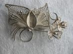 Prachtige zilveren Art Deco filigrein broche in prima staat., Ophalen of Verzenden, Zilver, Broche