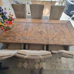 Tuintafel met 6 verstelbare stoelen, Ophalen, Gebruikt, Steigerhout