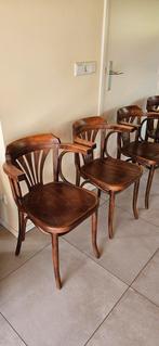 4 café stoelen, Ophalen, Gebruikt, Bruin