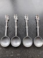Vintage tinnen lepels - set van 4 bruidslepels, Antiek en Kunst, Antiek | Tin, Ophalen of Verzenden